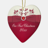 私達の初めてのクリスマスの記念品のオーナメント セラミックオーナメント (左)