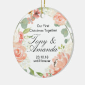 私達の初めてのクリスマスは一緒に飾ります セラミックオーナメント (左)