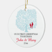 私達の初めてのクリスマスは一緒に鳥を飾りましたり、愛します セラミックオーナメント (左)