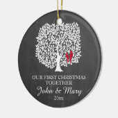 私達の初めてのクリスマスは一緒に鳥を飾りましたり、愛します セラミックオーナメント (左)