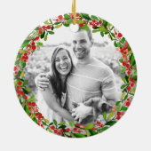 私達の初めてのクリスマス婚約したな|のクリスマスのリース セラミックオーナメント (裏面)