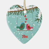私達の初めてのクリスマス愛鳥の休日のオーナメント セラミックオーナメント (右)