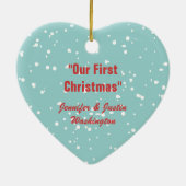 私達の初めてのクリスマス愛鳥の休日のオーナメント セラミックオーナメント (裏面)