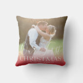 私達の初めてのクリスマス氏および夫人Holiday Photo クッション (裏面)