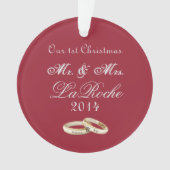 私達の初めてのクリスマス氏及び夫人Red Ornament オーナメント (正面)