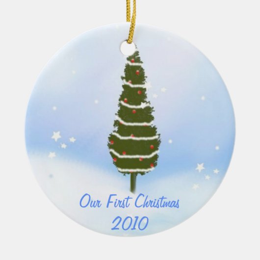 私達の初めてのクリスマス2010年 セラミックオーナメント (正面)