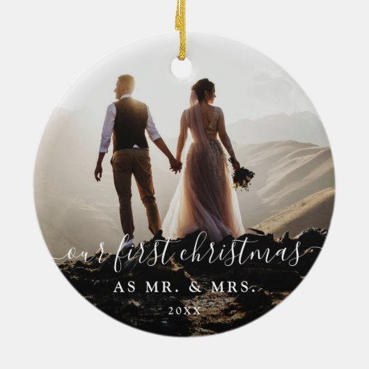 私達の初めてのクリスマス|のかわいく素朴な原稿および写真 セラミックオーナメント (裏面)