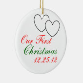 "私達の初めてのクリスマス"のオーナメント セラミックオーナメント (右)