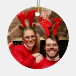 私達の初めてのクリスマス|のカップル セラミックオーナメント