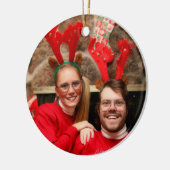 私達の初めてのクリスマス|のカップル セラミックオーナメント (左)