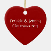 私達の初めてのクリスマス-凝りすぎの抽象的なクリスマスツリー セラミックオーナメント (裏面)