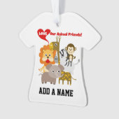 私達の動物の友人を愛して下さい オーナメント (正面)