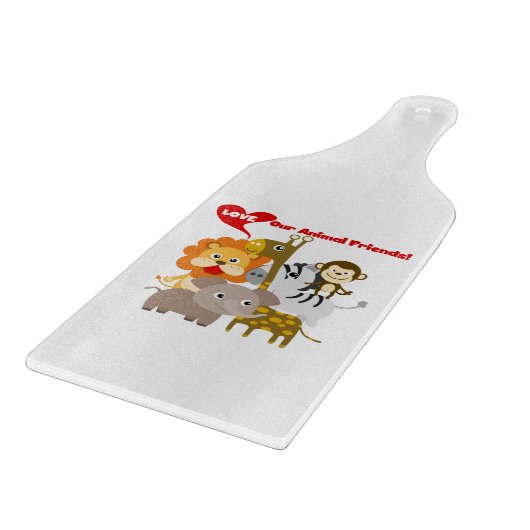 私達の動物の友人を愛して下さい カッティングボード (角)