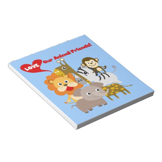 私達の動物の友人を愛して下さい ノートパッド (アングル)