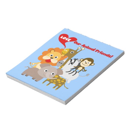 私達の動物の友人を愛して下さい ノートパッド (回転)