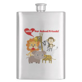 私達の動物の友人を愛して下さい フラスク (正面)