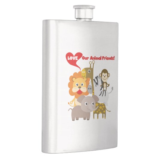 私達の動物の友人を愛して下さい フラスク (右)