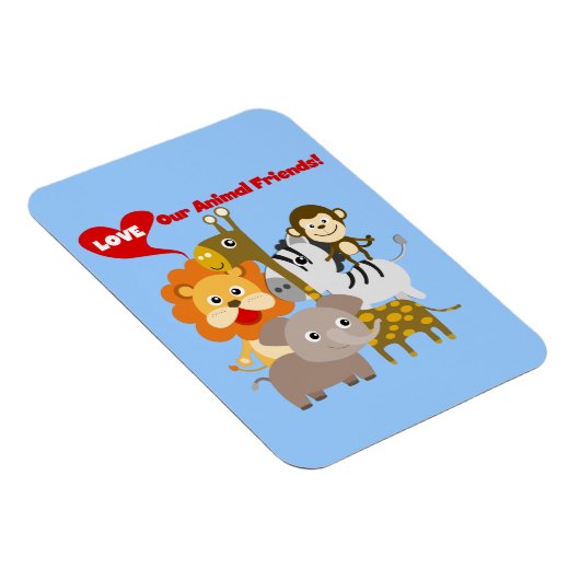 私達の動物の友人を愛して下さい マグネット (右側)