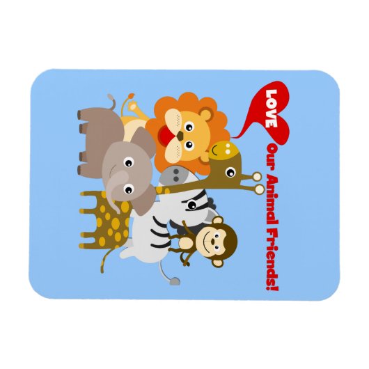 私達の動物の友人を愛して下さい マグネット (横)