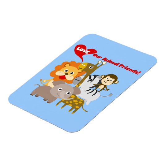 私達の動物の友人を愛して下さい マグネット (左側)