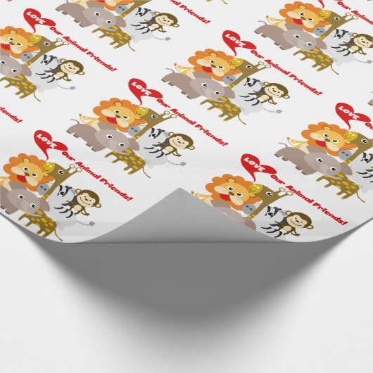 私達の動物の友人を愛して下さい ラッピングペーパー (角)