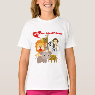 私達の動物の友人を愛して下さい Tシャツ