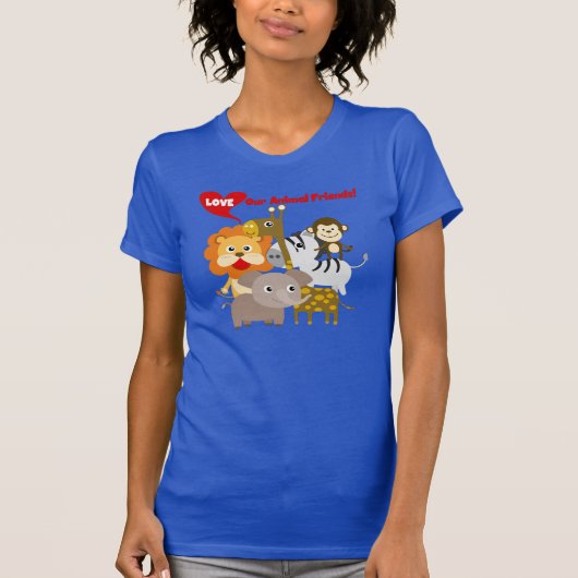 私達の動物の友人を愛して下さい Tシャツ (正面)