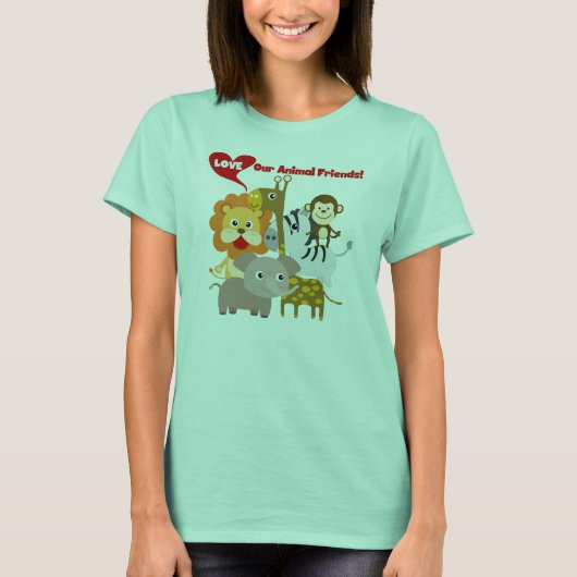 私達の動物の友人を愛して下さい Tシャツ (正面)