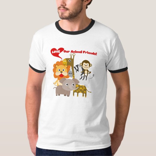私達の動物の友人を愛して下さい Tシャツ (正面)
