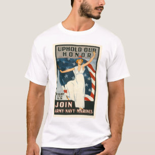 私達の名誉を-軍隊海軍に加わって下さい-海兵隊員支えて下さい Tシャツ