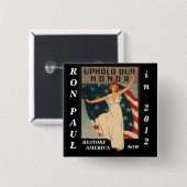 私達の名誉ロン・ポール2012年を支えて下さい 缶バッジ (正面&裏面)