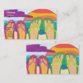 私達の夏期休暇の名刺のテンプレート 名刺 (正面/裏面)