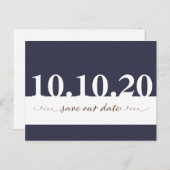 私達の大きい日付の結婚式の郵便はがきを救って下さい 案内ポストカード (正面/裏面)