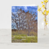 "私達の大切な友情として"挨拶状を育てます カード (黄色い花)