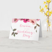 私達の婚礼の日カードの私の新郎への花柄 カード (黄色い花)