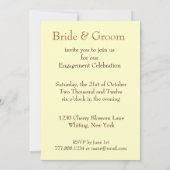 私達の婚約-クリーム色のヒマワリ 招待状 (裏面)