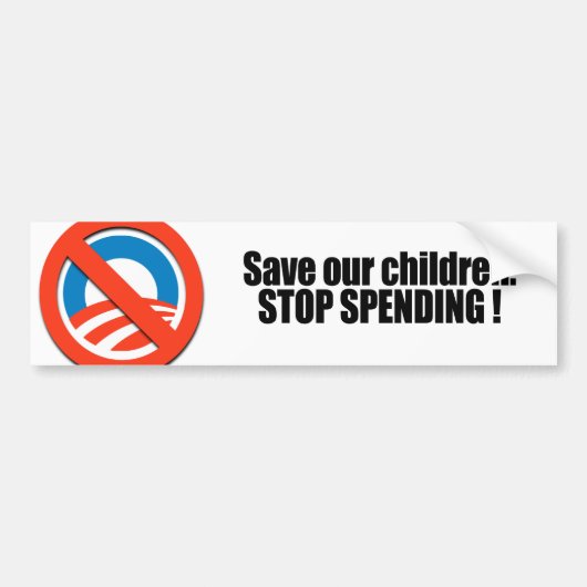 私達の子供-停止出費--を救って下さい バンパーステッカー (正面)
