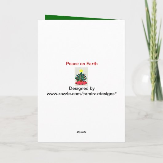 私達の家からあなたのへのクリスマスのリースのつらら シーズンカード (裏面)