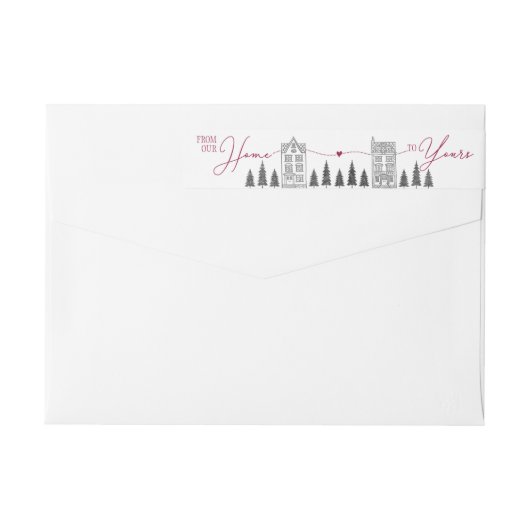 私達の家からあなたのへのクリスマス ラップアラウンドラベル (裏面)