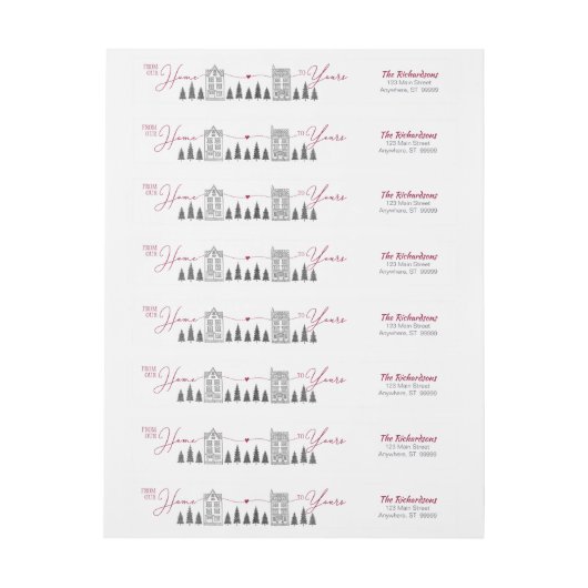 私達の家からあなたのへのクリスマス ラップアラウンドラベル (シート)