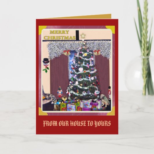 私達の家からのあなたのへのクリスマスツリー シーズンカード (正面)