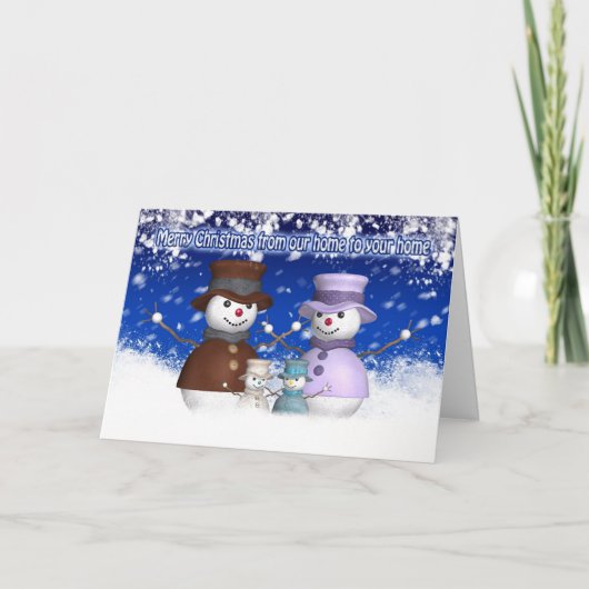 私達の家からのあなたの家へのメリークリスマス シーズンカード (正面)