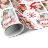 私達の家族の写真テンプレートからのメリークリスマス ラッピングペーパー (ロールコーナー)