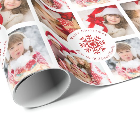 私達の家族の写真テンプレートからのメリークリスマス ラッピングペーパー (ロールコーナー)