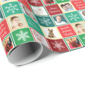 私達の家族8の写真のテンプレートからのメリークリスマス ラッピングペーパー (ロールコーナー)