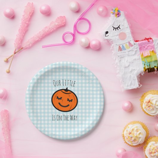 私達の小さいカボチャイラストレーション|の男の赤ちゃん ペーパープレート (パーティー)