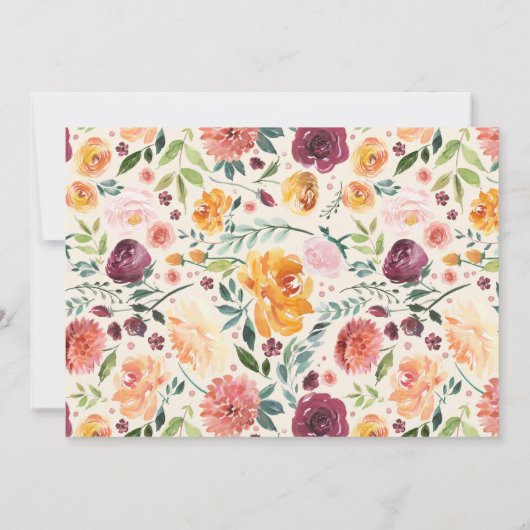 私達の小さいカボチャバーガンディの花の誕生日の写真 招待状 (裏面)