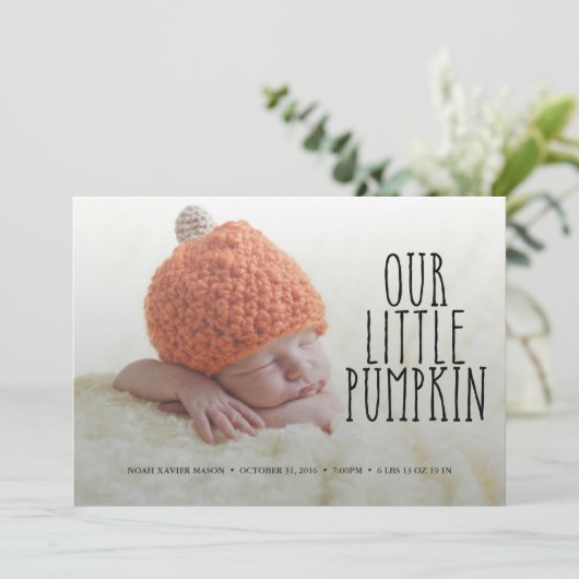 私達の小さいカボチャ柔らかく黒い誕生の発表 案内状 (スタンド正面)