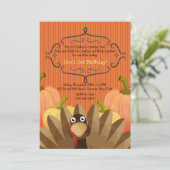 私達の小さいトルコの感謝祭の誕生日の招待状 招待状 (スタンド正面)