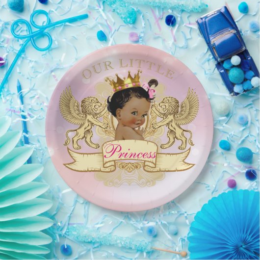私達の小さいプリンセスのアフリカ系アメリカ人のプレート ペーパープレート (パーティー)